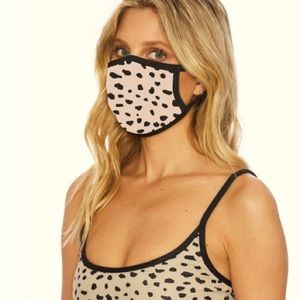 Leopard Mask Black Brown Face Mask Spotted NWT